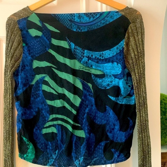 Roberto Cavalli Just Cavalli Knit Printed Blouse xs - Picture 6 of 16